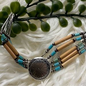 NAVAJO VINTAGE GENUINE CONCHO NECKLACE. Considered rare. 16”